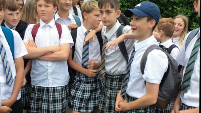 French schoolboys wear Skirts to protest Sexism
