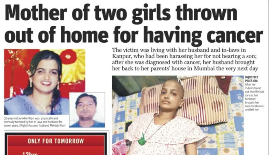 Mother of two girls thrown out of home for having cancer