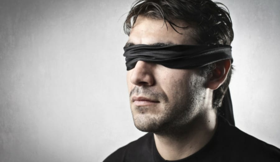 Why not a blindfold for men instead of a veil for women?