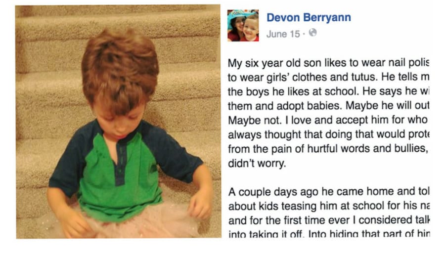 Mom Defends Son Who Wears Tutus and Nail Polish, Shows Him Acceptance